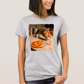 Camiseta Gato roubando pizza!
