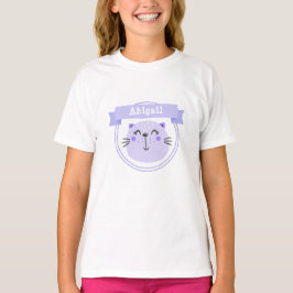 Camiseta Gato Roxo | Crianças e raparigas personalizadas
