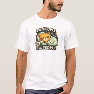 Camiseta Gato Ruivo Introvertido Engraçado Ew Pessoas Estét