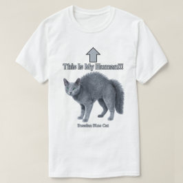 Camiseta Gato Russo Azul Engraçado – Este É Meu Humano