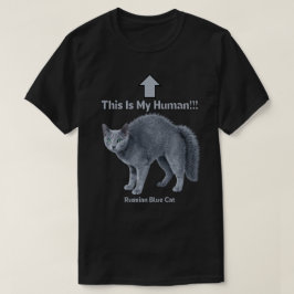 Camiseta Gato Russo Azul Engraçado – Este é o Meu Humano