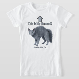 Camiseta Gato Russo Azul Engraçado – Este é o Meu Humano