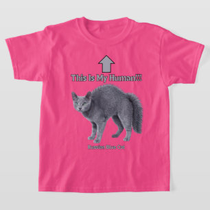 Camiseta Gato Russo Azul Engraçado – Este é o Meu Humano