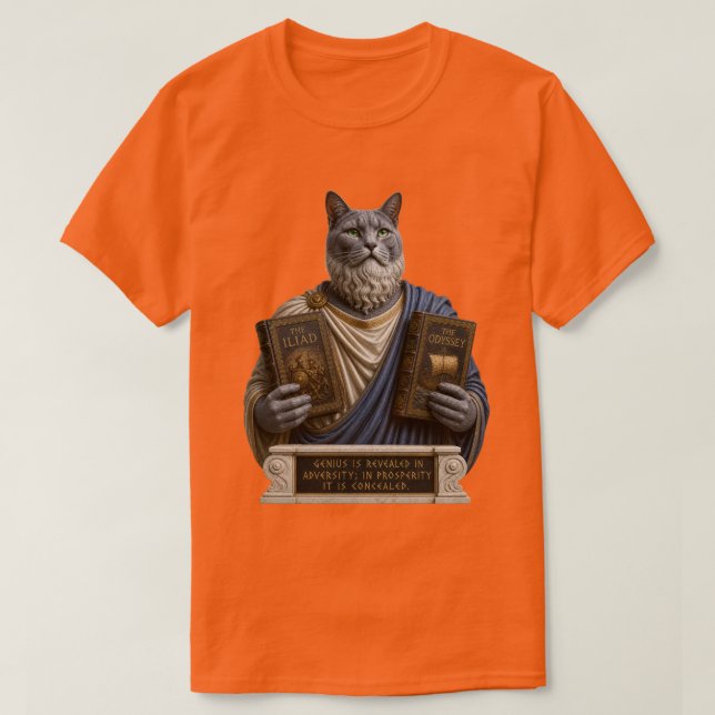 Camiseta Gato Russo Azul Homérico (Frente do Design)