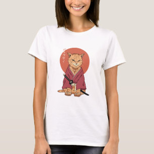 Camiseta gato samurai