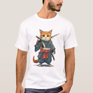 Camiseta gato samurai