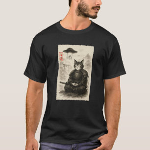 Camiseta Gato Samurai Alien UFO Invasão Divertida Meme Sumi