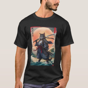 Camiseta Gato Samurai Arte Japonês Ninja Gato Vintage