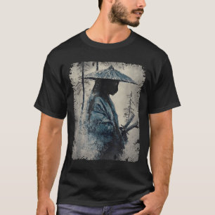 Camiseta Gato Samurai Arte Japonesa Anime Homens Mulheres C