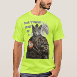 Camiseta Gato Samurai Azul Russo