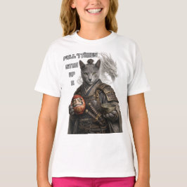 Camiseta Gato Samurai Azul Russo