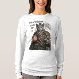 Camiseta Gato Samurai Azul Russo