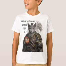 Camiseta Gato Samurai Azul Russo