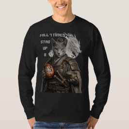 Camiseta Gato Samurai Azul Russo