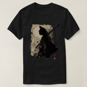Camiseta Gato Samurai Cat Tattoo Kawaii Ninja