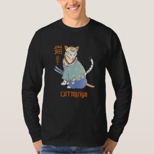Camiseta Gato Samurai Catmurai Guerreiro Japonês Gatos com