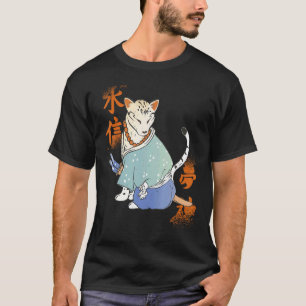 Camiseta Gato Samurai com Katana Catmurai Guerreiro Japonês