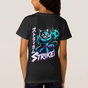 Camiseta Gato Samurai Cyberpunk Striker para Gamers e Futeb