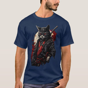 Camiseta Gato Samurai Demônio Sangrento De Quimono presente