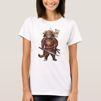 Camiseta Gato Samurai em Armadura Tradicional – com Espada