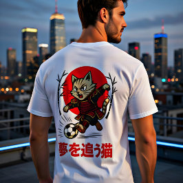 Camiseta Gato Samurai Engraçado Futebol - Presente para Ani
