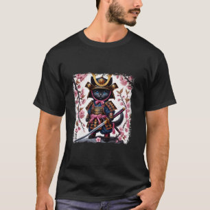 Camiseta Gato Samurai Gráfico Gatinho Guerreiro Japonês Vin