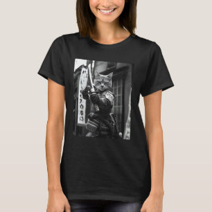 Camiseta Gato Samurai Japonês Engraçado Pai de Artes Marcia