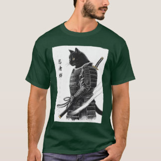 Camiseta Gato Samurai Japonês Gatos Ninja Kawaii Presentes