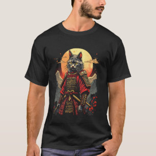 Camiseta gato samurai lua