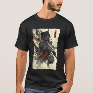 Camiseta Gato Samurai - Poder do Guerreiro Japonês Katana 1
