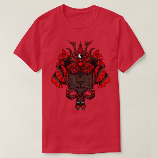 Camiseta gato samurai preto  (Frente do Design)