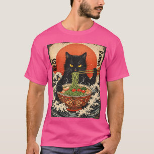 Camiseta Gato Samurai Ramen Onda Japonesa Arte Design Felin