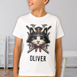 Camiseta Gato Samurai Sábio Personalizado