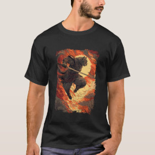 Camiseta Gato Samurai - Salto Ninja Flamejante