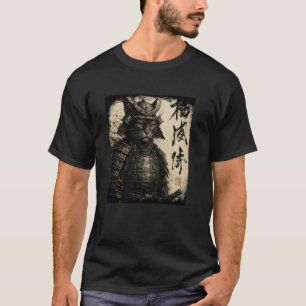 Camiseta Gato Samurai Ukiyo-e Arte Guerreiro Japonês Vin Re