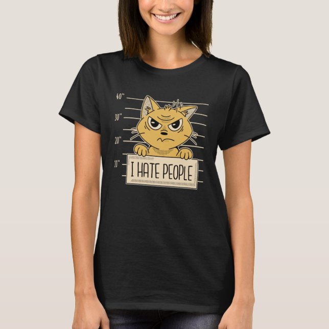 Camiseta Gato Sarcasmo I Odeio Pessoas (Frente)
