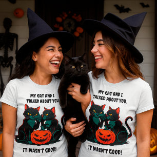 Camiseta Gato Sarcástico Cita Meu Gato E Eu Falei sobre Voc