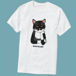 Camiseta Gato Sarcástico Engraçado<br><div class="desc">Um sarcástico,  irritado e sem entusiasmo gato de smoking Bicolor,  preto e branco. Que seja. Alterar ou remover o texto a ser personalizado.</div>