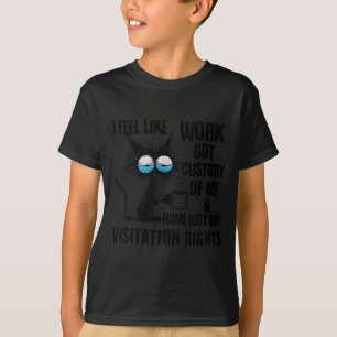 Camiseta Gato Sarcástico Engraçado Sinto que o Trabalho Obt