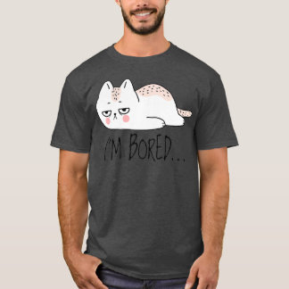 Camiseta Gato Sarcástico Entediado Menino De Mulheres