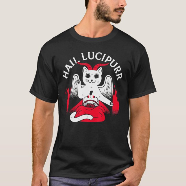 Camiseta Gato Satânico de Satã de Gato de Lúcivo (Frente)