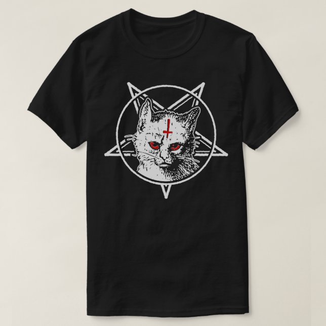 Camiseta Gato Satânico Gótico escuro (Frente do Design)