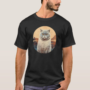 Camiseta Gato Scottish Fold Estilo Distressed, Amo Gatos