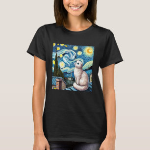 Camiseta Gato Scottish Fold sob o céu noturno estrelado
