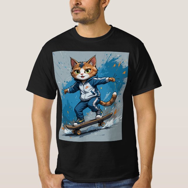 Camiseta gato se diverte (Frente)