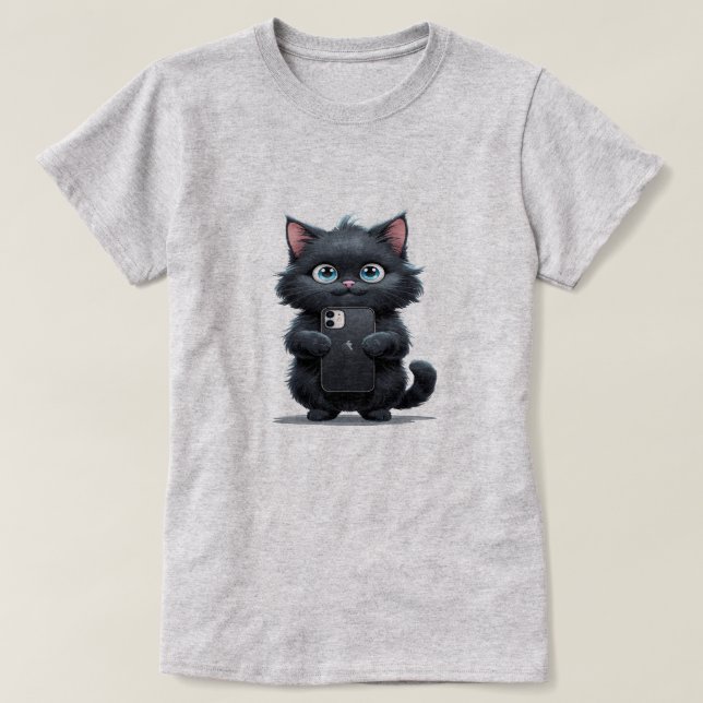Camiseta Gato Selfie (Frente do Design)