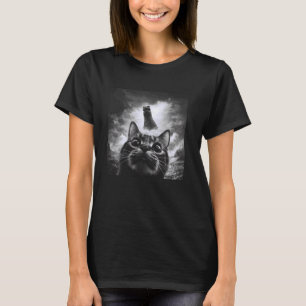 Camiseta Gato Selfie Com Loch Ness Monster Gato Engraçado