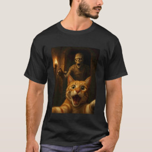 Camiseta Gato Selfie com uma Mamãe Gato Divertido