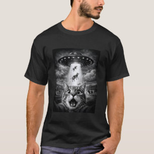 Camiseta Gato Selfie Vacas Abdução Engraçado Choque Avistam