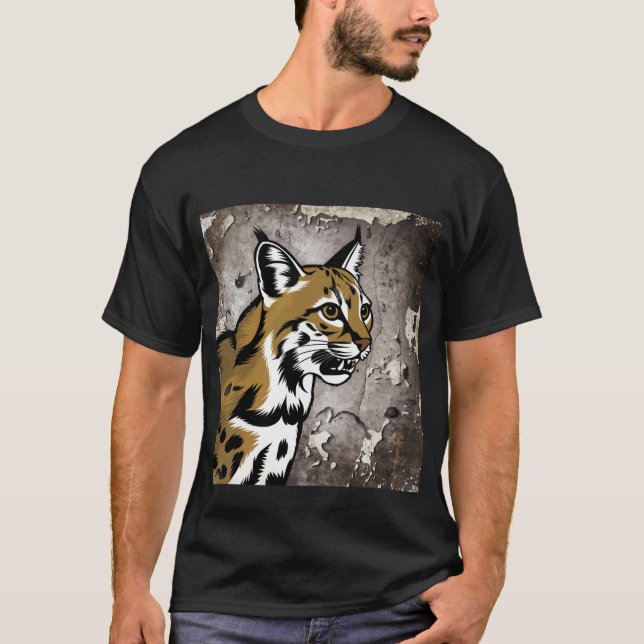 Camiseta Gato selvagem estilizado (Frente)